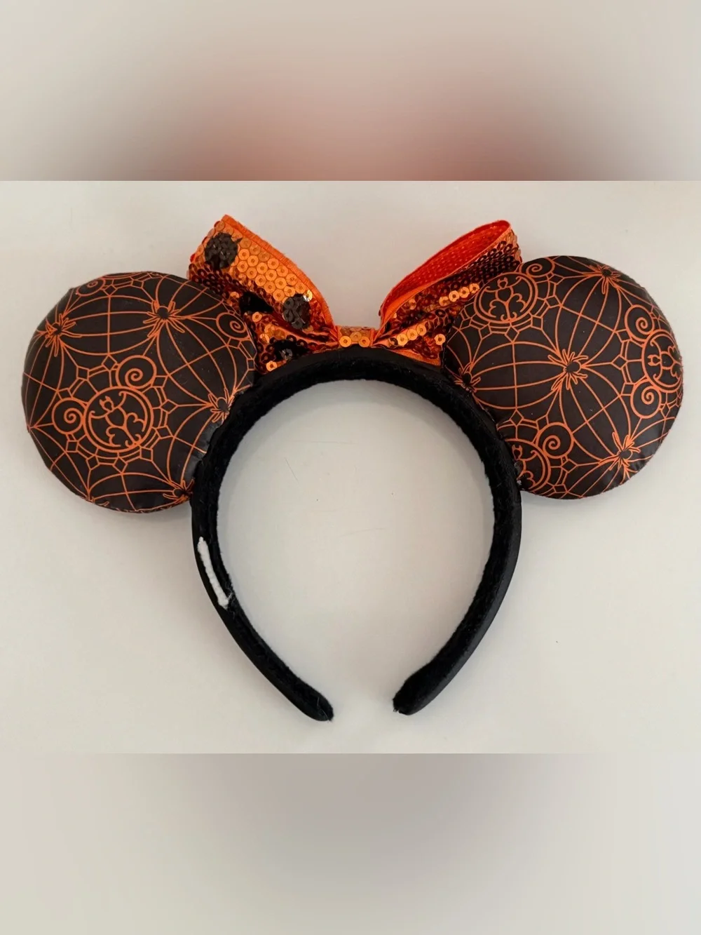 Disney Parks Minnie Mouse Orange & Black Halloween Ears from 2016